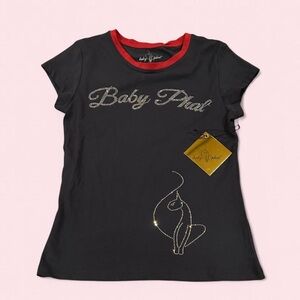 Y2K Baby Phat Black Tee rhinestone blind medium